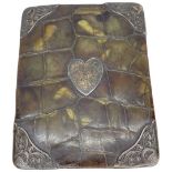 Silver and Crocodile Skin Wallet. Birmingham 1901, Joseph Schiebner.