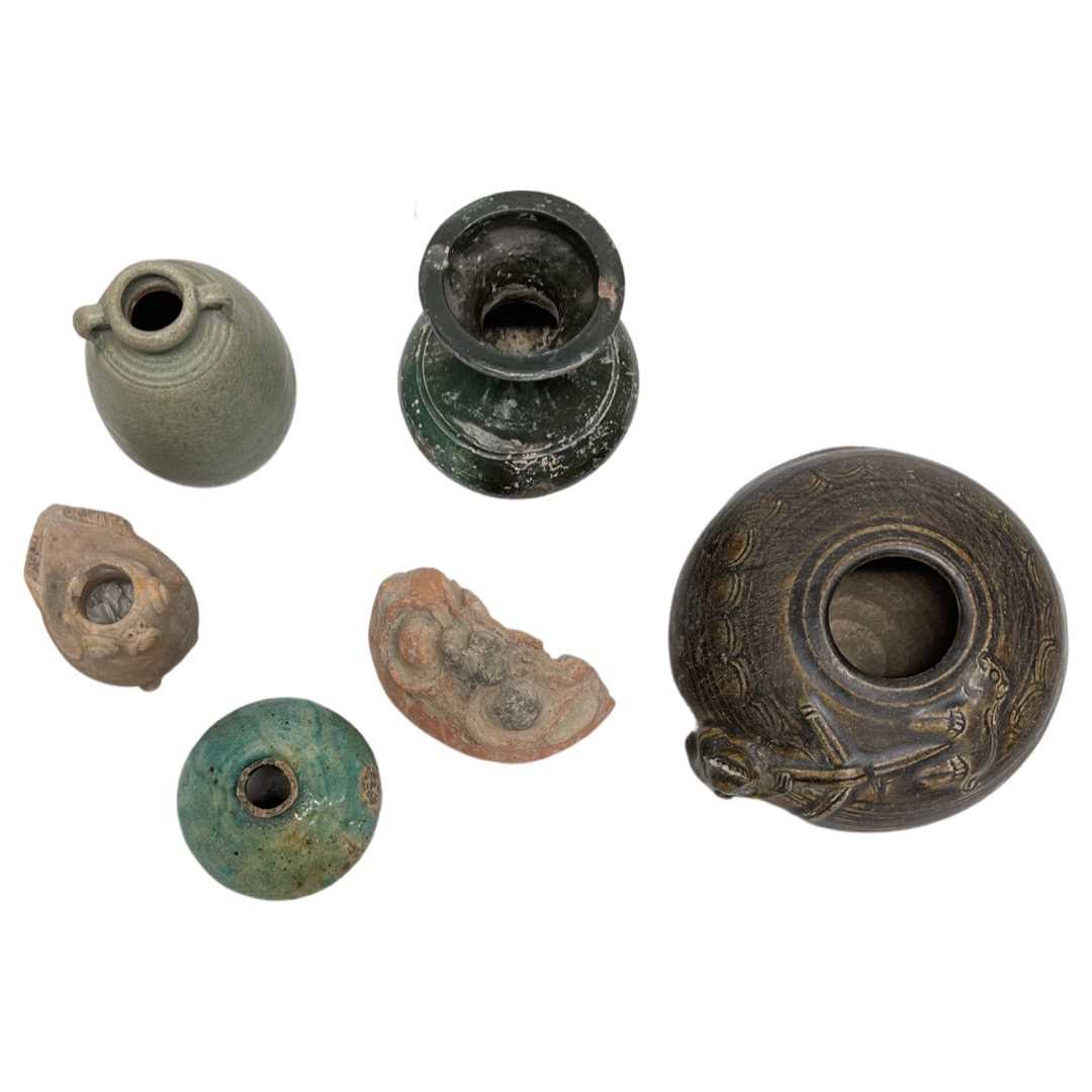 A Group of Chinese and Persian Small Vases , Various Green Glazes. - Image 2 of 2