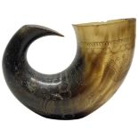 A Scandinavian Horn Table Snuff Mull