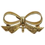 9ct Gold Bow Tie Brooch, 3g