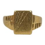 9ct Gold Signet Ring, 5 g.