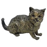 An Early 20th Austrian Cold Painted Bronze Kitten