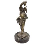A Late 19th Century Electroplated Cast Brass Figure of a Continental Warrior