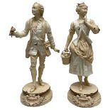A Pair of Late 19th Century French Painted Spelter Figures,