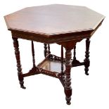 A Victorian mahogany octagonal centre table