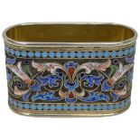 Russian Silver c1900 Cloisonné Enamel Napkin Ring. 52g