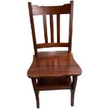 A Set of 20th Century Mahogany Reproduction Metamorphic Library Steps/Chair