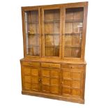 Lyndon Hammell 'Cat & Mouseman' Panelled Oak Glazed Display Cabinet