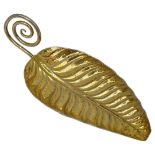 Gold Plated Leaf Figure Caddy Spoon