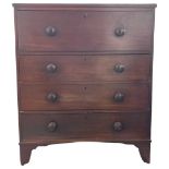 A Late 19th Century Mahogany on Pine Secretaire Chest