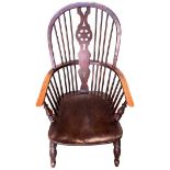 Oak Wheel Back Windsor Chair