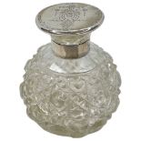 Silver Topped Edwardian Perfume Bottle. Sheffield 1908, James Dixon & Sons