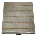 Silver Cigarette Case with Gold Inlay Detail. 147 g. London 1926, James W.Potter & Sons