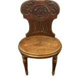 Victorian Mahogany Hall Chair,