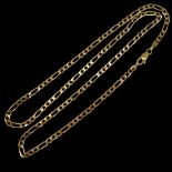 9ct Yellow Gold Figaro Chain, 18.75 Inches Long. 7.1 grams