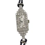 An Art Deco Platinum and Diamond Ladies Wrist Watch Circa 1925