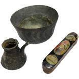 Qajar Bowl and Taimorid Small Jug and Pen Box