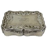 Large Heavy Gauge Silver Snuff Box. 155 g. Birmingham 1855, Frederick Morson