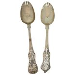 Pair of Silver Tea Spoons, 42g. Newcastle 1850 John Walton.