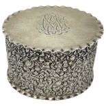 Decorative Silver Oval Trinket Box. c.1900