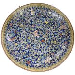 A Large Glazed and Enamelled Chinese Plate with Butterfly Decoration