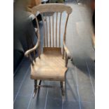 Early 19th century pine North European rocking chair