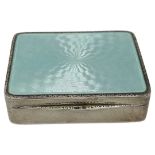 Unusual Silver and Guilloche Enamel Compact. London 1927, H.C.Freeman Ltd.