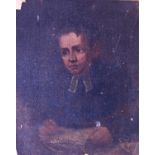 Folder of Oil Paintings Including 18th Century Portrait of a Boy