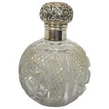 Silver Topped Perfume Bottle, Birmingham 1894 Moritz & Simon Lotheim.