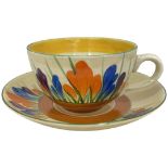 Clarice Cliff Globe Shape Cup and Saucer, Autumn Crocus