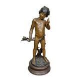 After Auguste Moreau, Cold Painted Spelter Figure of ‘Charmeur’