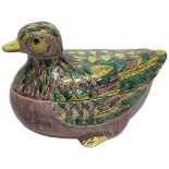 Decorative Porcelain Lidded Duck Tureen.