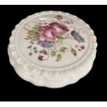 A Coalport Hand Painted Floral Trinket Pot and Lid