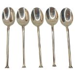 Set of 5 Silver Tea Spoons, Sheffield 1927 by C W Fletcher & Son Ltd (Charles William Fletcher)