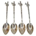 Set of 4 Miniature Continental Silver Spoons, 20g