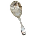 Georgian Scottish Silver Scallop Bowl Caddy Spoon. 9 g. Edinburgh 1812, WM