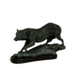 After Antoine Louis Barye, Patinated Hollow Cast Bronze, Wolf