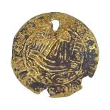 Edward III Gilt Metal Noble Coin, 2.3g
