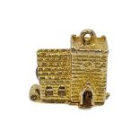 9ct Gold Church Charm Opens To Bride And Groom, 3.4g