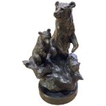 After Lobo, Patinated Hollow Cast Bronze, Bear Family