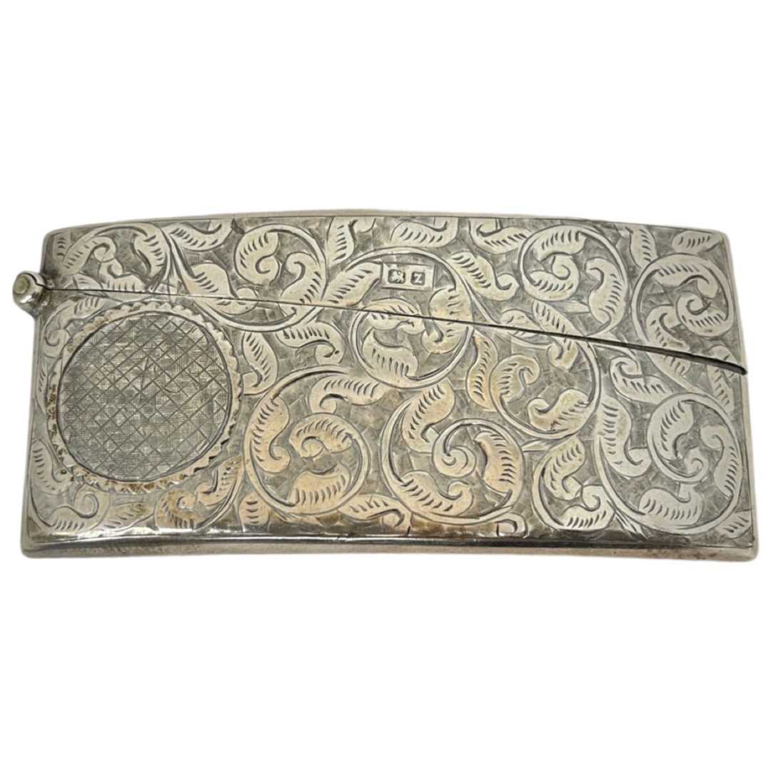 Silver Card Case. 36 g. Birmingham 1899, Joseph Hawkins