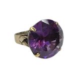 Antique 14ct Gold and Amethyst Cocktail Ring, 10.5 grams