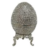 Swarovski Crystal Encrusted Platinum Coated Egg .