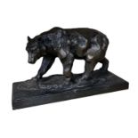 After Antoine Louis Barye, Patinated Hollow Cast Bronze, Bear