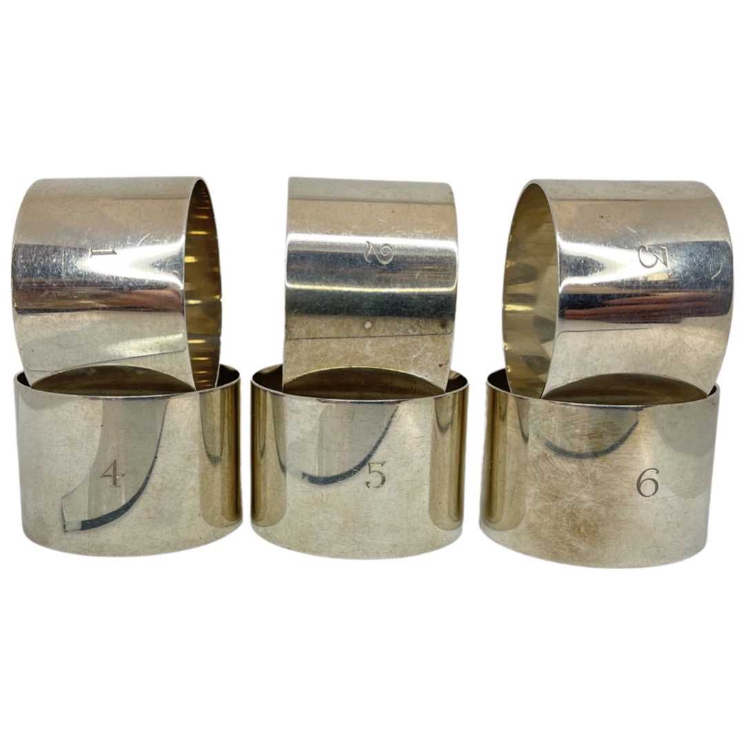 Set of 6 Silver Napkin Rings, Birmingham 1927, Docker & Burn Ltd.