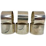 Set of 6 Silver Napkin Rings, Birmingham 1927, Docker & Burn Ltd.