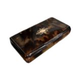 A 19th Century Tortoiseshell and Gilt Snuff Box, of Hinged Rectangular Form