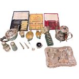 Quantity of Silver Plated Items to Include cased Cutlery, Tea Service, Etc.