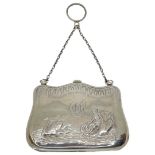 Silver Purse Handbag. 76 g. Birmingham 1900, Joseph Gloster