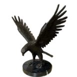 Patinated Hollow Cast Bronze of an Eagle